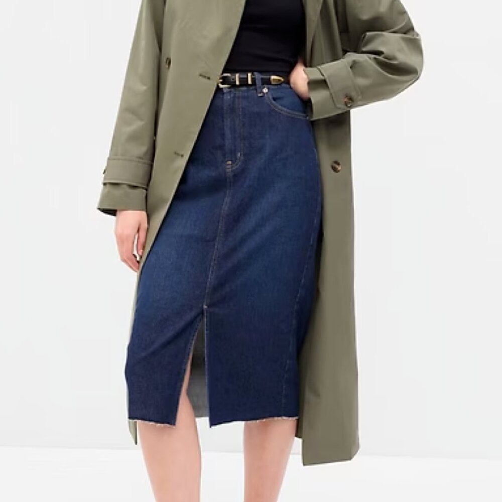 GAP Denim Pencil Midi Jean Skirt 29/8 NWT